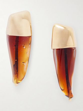 Bottega Veneta Orecchini In Metallo Dorato E Vetro - Oro