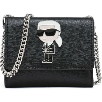 Karl Lagerfeld Wallet on a Chain in Black/black Multi at Nordstrom
