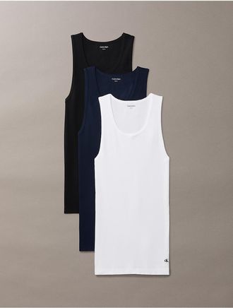 Calvin Klein Mens Cotton Classics 3-Pack Tank Top - Multi - 2XL