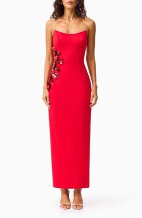 Elliatt Yasmine Strapless Embellished Pont&eacute; Gown in Red at Nordstrom Rack, Size Medium