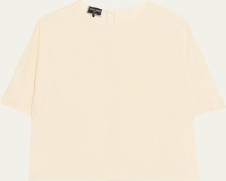 Giorgio Armani Silk Hidden-Zip T-Shirt