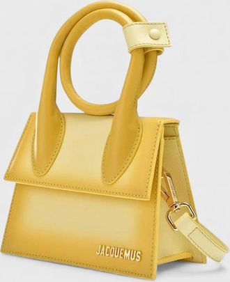 Jacquemus Womens Jacquemus Le Chiquito Noeud Bag in Yellow Leather