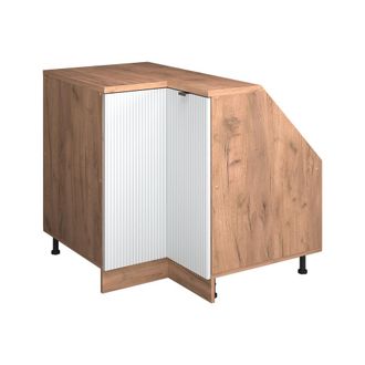 Vicco Armario Para Techo Inclinado Armario De Esquina Rion, Ondulaci&oacute;n Blanca, 75.6 X 81.6 Cm Con 1 Puerta, Carcasa Del Armario 60 Cm De Profundidad, Vicco