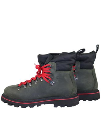 Monpiz Dark Olive Green Groste Leather Ski Snow Boots
