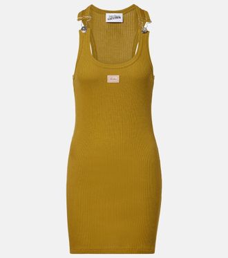 Jean Paul Gaultier Logo ribbed-knit cotton minidress