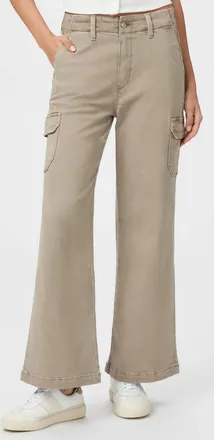 Paige Carly Cargo With Pockets Pants In Vintage Moss Taupe