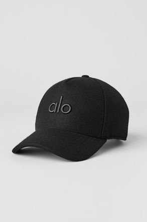 Alo | Wool Blend District Trucker Hat in Black