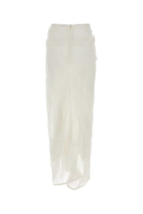 Le Kasha Womens White Linen Skirt Exterior: Gonne