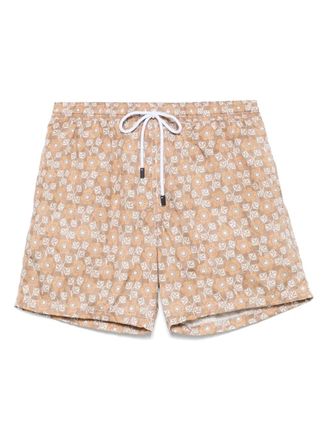 Barba floral-print swim shorts - men - Polyester/Polyester - M - Neutrals