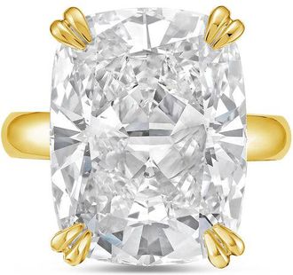 Diana M. Jewels 18kt yellow gold 4.00ct lab grown cushion diamond solitaire ring