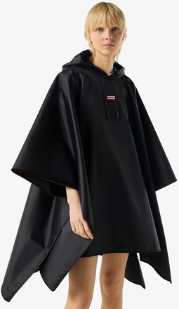 Hunter Hunter Opvouwbare Unisex Volwassenen Zwarte Regenponchos - &Eacute;&eacute;n maat