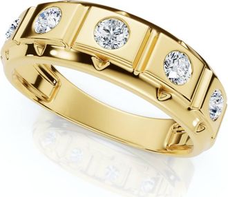 Pompeii3 1/2Ct Mens Diamond High Polish Wedding Ring Lab Grown Anniversary Band