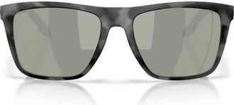 Costa Mainsail XL 59mm Mirrored Polarized Square Sunglasses in Tiger Shark /Gray Silver 580G at Nordstrom