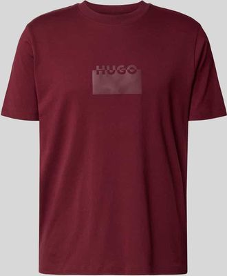 HUGO BOSS Regular Fit T-Shirt aus Baumwoll-Jersey Modell DELASTIO in Bordeaux, Größe XL