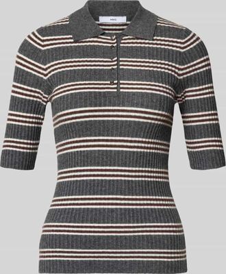 Mango Strickshirt aus Viskose-Mix mit Polokragen Modell HIJAS in Anthrazit, Gr&ouml;&szlig;e XL