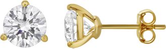 LuvMyJewelry Ellipse 14K Gold Lab Grown Round Solitaire Diamond Earrings - 2 Cts