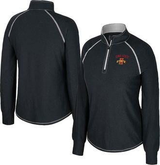 Colosseum Womens Colosseum Black Iowa State Cyclones Bikram Raglan Quarter-Zip Top at Nordstrom, Size Medium
