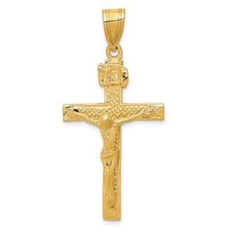 Diamond2Deal 14k Yellow Gold INRI Crucifix Pendant