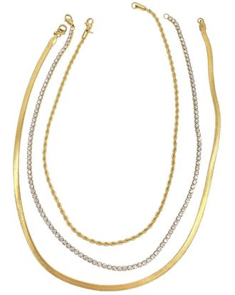 Adornia Adornia 14K Plated Mixed Chain Necklace