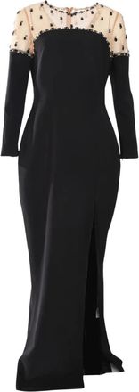 Marchesa Abito da sera in crêpe - Nero
