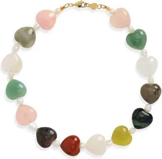 Bracha Murphy Heart Necklace in Mixed Agate at Nordstrom
