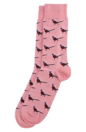 Barbour Mavin Dog Cotton Blend Crew Socks in Mineral Pink at Nordstrom, Size Large
