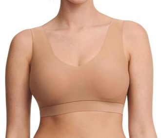 Chantelle Softstretch Padded V-Neck Bra In Coffe Latte