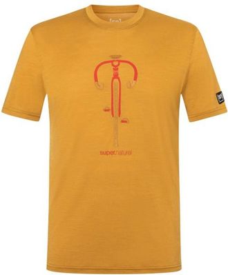 super.natural Vintage Bike Tee Merinoshirt f&uuml;r Herren | orange/gelb