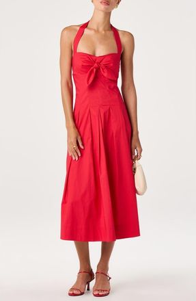 ASTR the Label Janae Halter Midi Dress in Red at Nordstrom, Size X-Large