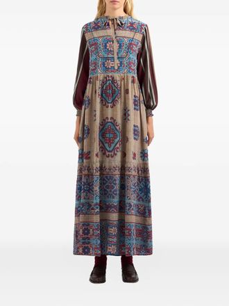 Pierre-Louis Mascia geometric-pattern midi dress - Neutrals