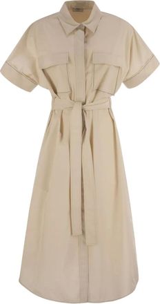 PESERICO Abito midi con cintura - Toni neutri