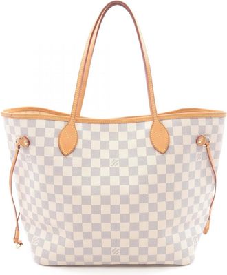 Louis Vuitton White Coated Canvas Leather Tote Bag (Pre-Owned)