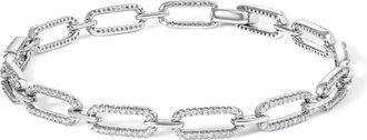 House of Brilliance 14K White Gold 1.00 Cttw Paperclip Link Bracelet