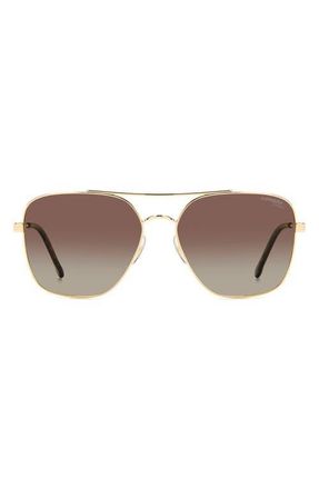 Carrera 60mm Gradient Square Sunglasses in Gold Havana/brown Polar at Nordstrom