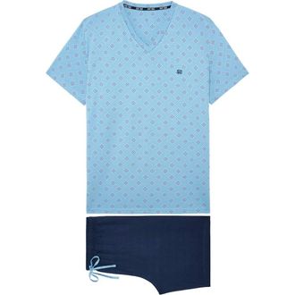 HOM Walter Short Pajama Set in Blue Print at Nordstrom, Size Xx-Large