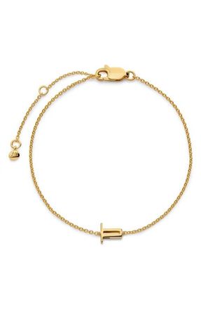Monica Vinader Initial Chain Bracelet in 18K Gold Vermeil T at Nordstrom