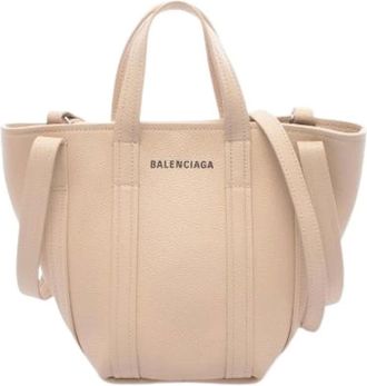 Balenciaga Pre-owned Tote Bags, female, Beige, Size: ONE SIZE Pre-owned Everyday XS North South Leather Handbag