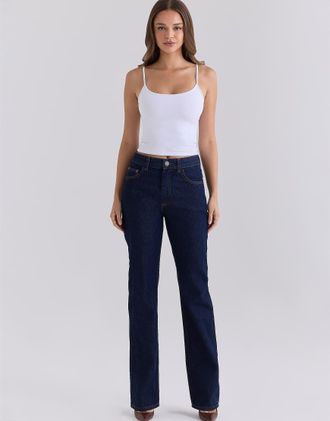 House of CB The classic - Jeans bootcut slim a vita medio alta lavaggio scuro-Blu