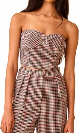 Hunter Bell Scottie Strapless Top In Clarence Houndstooth
