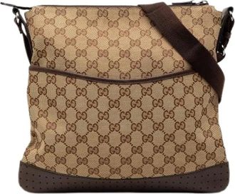 Gucci Pre-owned Cross Body Bags, female, Beige, Size: ONE SIZE Pre-owned Canvas Crossbody Bag