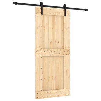 vidaXL Puerta Corredera 90 X 210 Cm Natural Y Negro Vidaxl