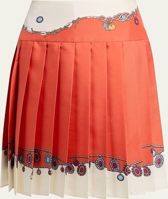 Versace Printed Silk Twill Skirt