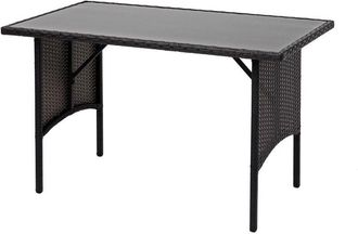 Hhg Mesa De Comedor De Polirrat&aacute;n Hhg 794, Mesa De Comedor Mesa De Jard&iacute;n, Catering 112x60cm, Negro