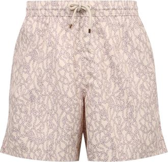 Agnona Zwemshorts met trekkoord - Heren - Strandmode - Beige - L - Polyester - Badmode