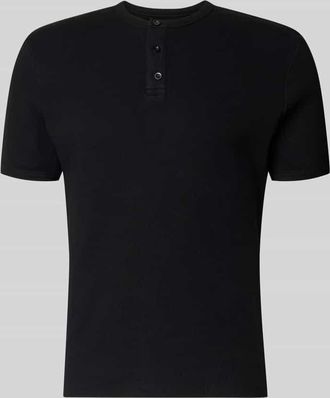 Review T-Shirt mit kurzer Knopfleiste in Black, Gr&ouml;&szlig;e XXL