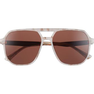 DIFF Eyewear 59mm Landon Aviator Sunglasses in Latte Tortoise Brown at Nordstrom Rack