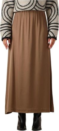 Second Female Ermine Rok - Veelzijdig en Elegant - Dames - Midirokken - Beige - XS - Rokken