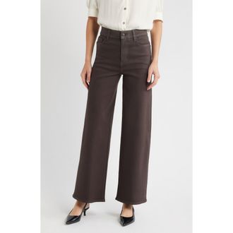 Frame Denim Le Slim Palazzo Coated High Waist Wide Leg Jeans in Truffle Coated at Nordstrom, Size 28
