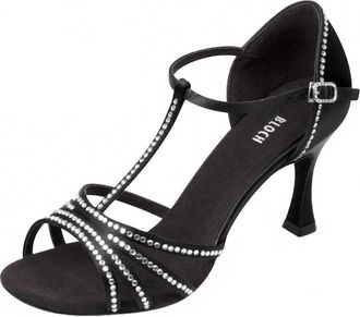 Bloch Womens Guilia Rhinestone T-Strap Ballroom Shoe In Black