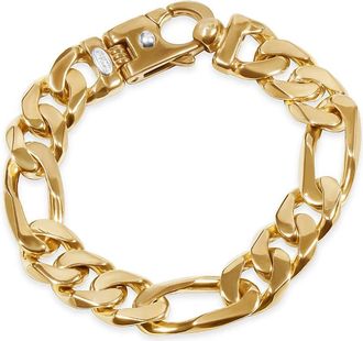 Pompeii3 Mens Figaro Link 14k Gold (79gram) or Platinum (123gram) 13.5mm Bracelet 8.5